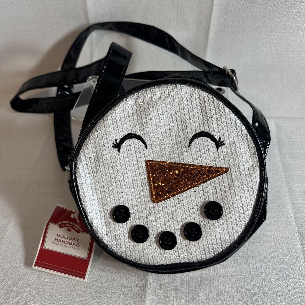 Holiday Time Happy‎ Snowman Holiday Christmas Winter Crossbody Handbag NWT